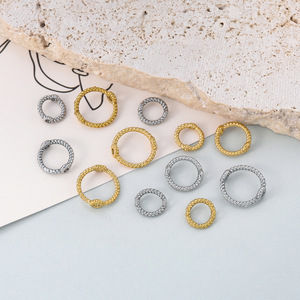 Anneau fileté en acier inoxydable électroplaqué, connecteur rond pour la fabrication de bracelets, accessoires de bijouterie - Product Image 2