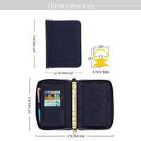 Best-seller, portefeuille zippé en cuir Epi de luxe, 27 couleurs, A7, organiseur d'argent, bracelet, logo personnalisé, accessoire de feuille volante