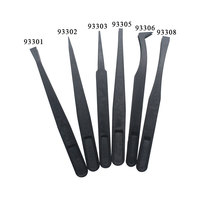 Outils de réparation d'entretien de composants électroniques 93302 pince à épiler antistatique ESD en plastique noir pour l'industrie