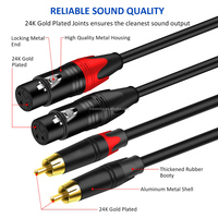 Fabricant de DVD de haute qualité 2 rca à 2 xlr hifi audio de voiture db9 à rca câble noir rca DMX câbles audio câble xlr