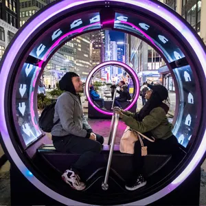 interactive public art large lighting table story loop large cylinders sit supplier in parks