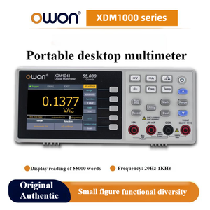 Multimètre numérique portable Owon à sélection automatique de plage XDM1241, testeur de bureau 3,5 pouces, 55000 points numériques, écran LCD, précision True RMS (0,5% +5) - Product Image 2