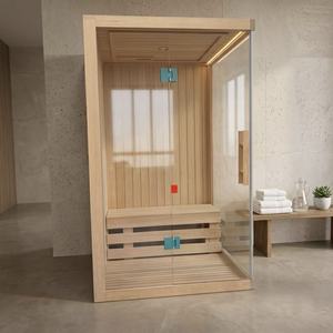 Sauna Tradicional de Vapor Seco para 2 Personas, de Madera Sólida de Hemlock Canadiense, Ecológica, Compacta, con Calentador Templado, <span class=keywords><strong>Precio</strong></span> de Fábrica - Product Image 6
