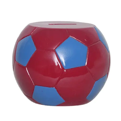 Custom Printing Logo Piggy Bank Ball Shape Resin Money Saving Box Football Club Promotion Gifts Coin Bank