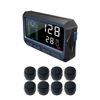 Digitales TPMS Reifendruckkontrollsystem 7 Alarmmodi Kabellos Solarbetrieben 2 Jahre Batterielaufzeit für Wohnmobile LKW Sattelschlepper CE FCC