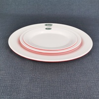 Décalcomanie européenne Usine Vente en gros Assiettes en mélamine en forme de taille Ensemble de vaisselle en céramique plastique Assiette de maison pour restaurant occidental hôtel