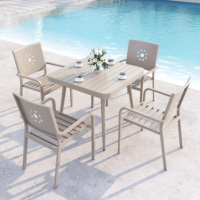 Fulin nouveau style Tables et chaises de jardin d'extérieur Table à manger d'extérieur et charis pour meubles d'extérieur en aluminium Cafe Restaurant