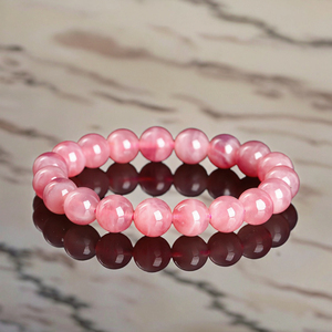 JD <b>GEMS</b> Premium High Grade 7A Natural Madagascar Rose Quartz Women's Gift Beaded <b>Bracelet</b> with Varisized Gemstone Beads - Product Image 3
