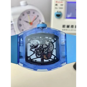 3501 Cool Blue Crystal Top-quality <b>Skeletonized</b> Tourbillon Waterproof <b>Automatic</b> Mechanical <b>Watch</b> for Men - Product Image 5