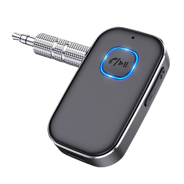 New High Quality Bt 5.0 3.5mm Aux Car Adapter Wireless Audio Receiver for Car Aux Receiver 16h Battery Life