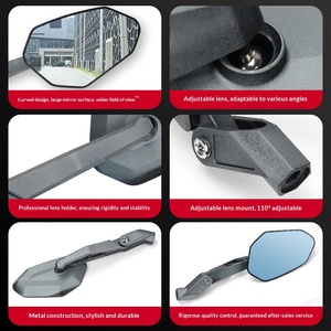 Soporte Metálico para Espejo Retrovisor de Motocicleta Plegable de 110 Grados, Espejo de Repuesto Universal con Lente Convexa de Gran Angular - Product Image 3