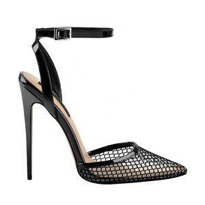 Black Ankle Buckles Women's Dress Shoes Transparent PVC Light Weight Shoes Pointy High Heeled Women Summer <b>Sandals</b> - Product Image 4