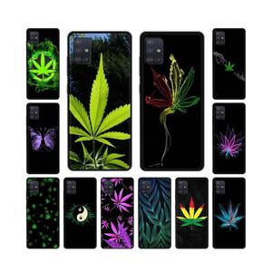 Funda de teléfono de moda de Arte de hierba de hoja de cannabis para <span class=keywords><strong>Samsung</strong></span> <span class=keywords><strong>Galaxy</strong></span> A51 A71 A21S A03s A13 <span class=keywords><strong>A33</strong></span> A53 A11 A31 A52 A41 A32 5G A01 A22 - Product Image 1