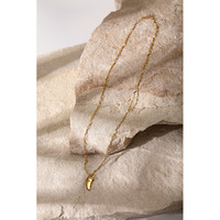 Nouveau Ins Design De Mode Personnalisé Ivoire Forme Pendentif En Acier Inoxydable Bijoux Colliers clavicule Collier En Gros
