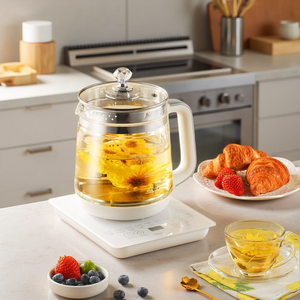 Olla <span class=keywords><strong>de</strong></span> Hierbas Multifuncional <span class=keywords><strong>de</strong></span> 110V, 1.8L, <span class=keywords><strong>de</strong></span> Vidrio Borosilicato, 4 Modos <span class=keywords><strong>de</strong></span> Cocción, Tetera, 18 Menús Inteligentes - Product Image 1