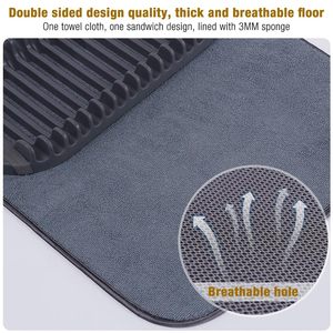 Lightweight Plastic Foldable <b>Dish</b> Drying Mat Easy Storage Single Space-Saving Rack Holder <b>Standing</b> Type - Product Image 3