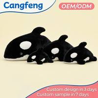 Pabrik OEM ODM Grosir Mainan Boneka Orca Hitam Putih Kawaii, Boneka Paus Pembunuh Lembut untuk Hadiah Anak-Anak, Dekorasi Rumah dan Kamar