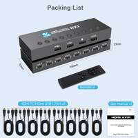Hardrock Metal 2.0 KVM-Switch 8X1 Extender mit 4K60Hz, Privates Design, Maßgefertigt, FCC CE RHOS
