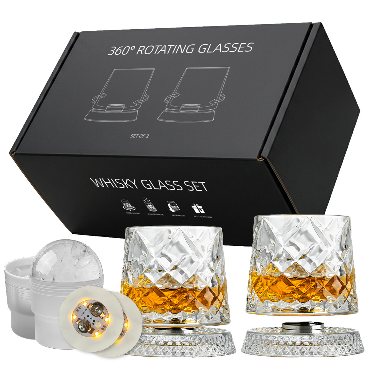 Adhesivos de vidrio transparente y luminosos &amp; moldes para bolas de hielo.