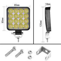 Barre lumineuse de travail LED 48W, directement de l'usine, accessoires 4x4, 12V 24V, feux antibrouillard, camion, 4x4, éclairage de travail tout-terrain