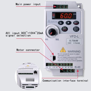 ใหม่ของแท้ VFD L ซีรีส์ 1.5KW 220V รุ่น VFD015L21W - Product Image 4