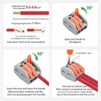 Assortiment de connecteurs à levier pour fils 28-12 AWG, kit de borniers isolés à raccordement rapide pour câblage électrique domestique