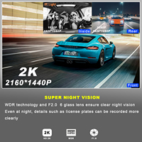 Cámara para Auto 2.0 Pulgadas IPS HD 2K+1080P+1080P, 3 Lentes, Wifi, GPS, ADAS, HD 2K, 3 Canales, 4G