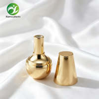 Contenant de rouge à lèvres de luxe en forme d'ampoule, plaqué or, avec couvercle rabattable, en plastique, vide, pour emballage cosmétique