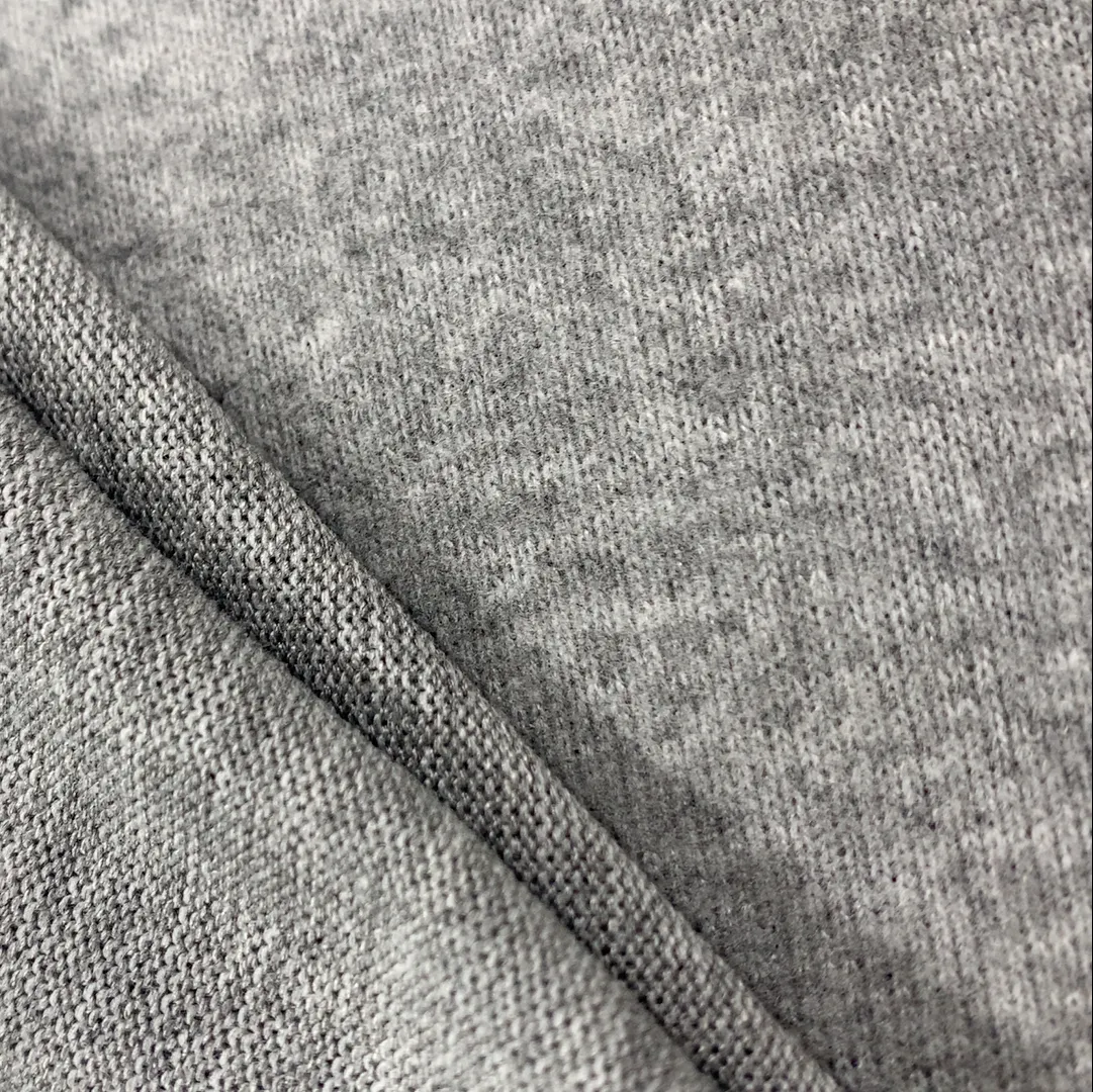 Rayon Polyester Stretch Coarse Needle Deep Hemp Grey High Quality Fabric