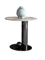 Ensemble de tables basses modernes de luxe, table basse ronde, table basse en pierre frittée dorée, base en acier inoxydable pour salon, maison