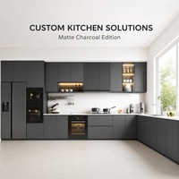 Ensemble d'armoires de cuisine suspendues modernes haut de gamme en contreplaqué, sur mesure, en bois de luxe, complet, RTA, intelligent et compact