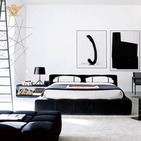 New Fashion Bed Design Phantasie Leder Kopfteil Foto Bild Komfort Weiche Echt leder Rücken Italienisches Bett