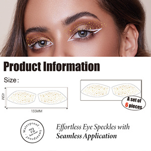 <span class=keywords><strong>Tatouage</strong></span> temporaire pour le visage, paillettes dorées métalliques pour les yeux, imperméable, personnalisé, pour femmes et filles, six pièces par ensemble - Product Image 4