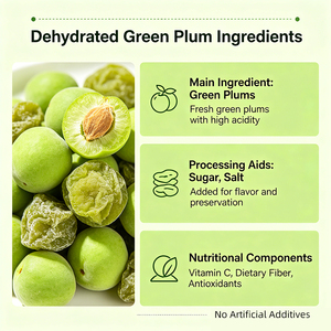 Dulces de Ciruela Verde Deshidratada OEM, Certificación Halal, Bajo en Carbohidratos, Ciruela Fermentada Natural para el Apoyo Digestivo de Adultos y Beneficios para la Belleza - Product Image 5