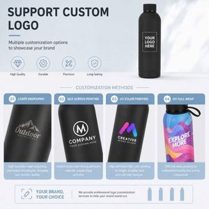 Botella de Agua Deportiva de Viaje de 500 ml (17 oz), de Doble Pared, Aislada al Vacío, con Logotipo Personalizado, de Acero Inoxidable, con Recubrimiento de Goma, para Regalo Promocional - Product Image 5