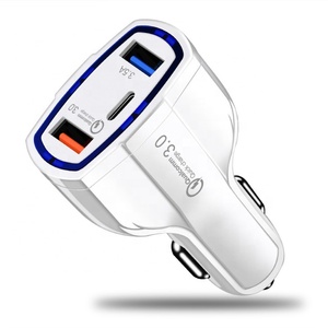 ที่ชาร์จในรถโทรศัพท์มือถือแบบ QC3.0 <span class=keywords><strong>18W</strong></span> PD ชาร์จเร็วสำหรับ <span class=keywords><strong>iPhone</strong></span> X <span class=keywords><strong>11</strong></span> 12 13 - Product Image 2
