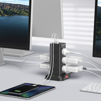 Multiprise tour de 12 prises avec protection contre les surtensions et station de charge électrique, compatible AU