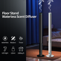 Diffuseur de parfum sans eau rechargeable Type-C avec moteur sans balais, coque en aluminium, écran LED et télécommande, pour une ambiance lumineuse