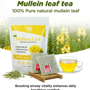 Thé aux feuilles de molène biologique Chinaherbs, thé en sachets mélangé, nettoyant pour les poumons, stimulant l'immunité, certifié halal, spécialité santé - Product Image 6
