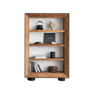 Modern Handmade <b>Solid</b> <b>Wood</b> Minimalist <b>Bookcase</b> Tea Display Cabinet-Eco-Friendly Durable Living Room Furniture Hotel Apartment - Product Image 2