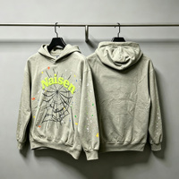OEM Üretici Özel %100 Pamuk Vintage Asit Yıkama Sıçramalı Grafiti Harfli 450gsm Kapüşonlu Sweatshirt Y2K Günlük Erkekler İçin Kapüşonlu Sweatshirt