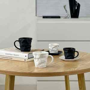 Factory Sale Eco-friendly Minimalist Design Ceramic Coffee <b>Mug</b> with 3D Relief <b>Reusable</b> & Dishwasher Safe - Product Image 3