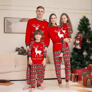 Nova Rena de Inverno Imprimir Pijama Manga Longa Homewear Respirável Família Pai-Filho Outfit Família Combinando Pijamas Pjs Conjuntos - Product Image 1