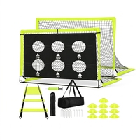 Ensemble de buts de football pour enfants avec cible de tir en tissu, accessoires complets, pliable, portable, kit d'entraînement tout-en-un