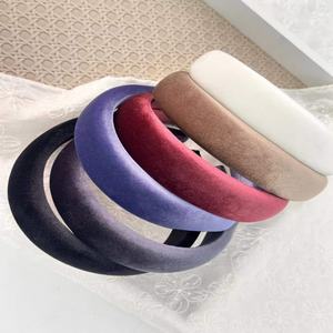 الكورية واسعة سميكة الإسفنج مبطن النسيج المخملي عادي النمط الأوروبي-الأمريكية 15 عقال للنساء إكسسوارات الشعر في فصل الشتاء - Product Image 1