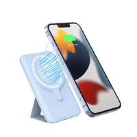 Banco de Energía Inalámbrico Magnético Actualizado 2023 con Soporte, Banco de Energía Magnético de 5000 mAh, Tamaño Mini de 20 W para iPhone 14