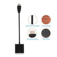 Adaptador Convertidor HDMI a VGA, Cable de Conversión HDMI, Full HD 1080P HDTV, HDMI Macho a VGA Hembra para PC, Computadora Portátil, Hdmi2vga