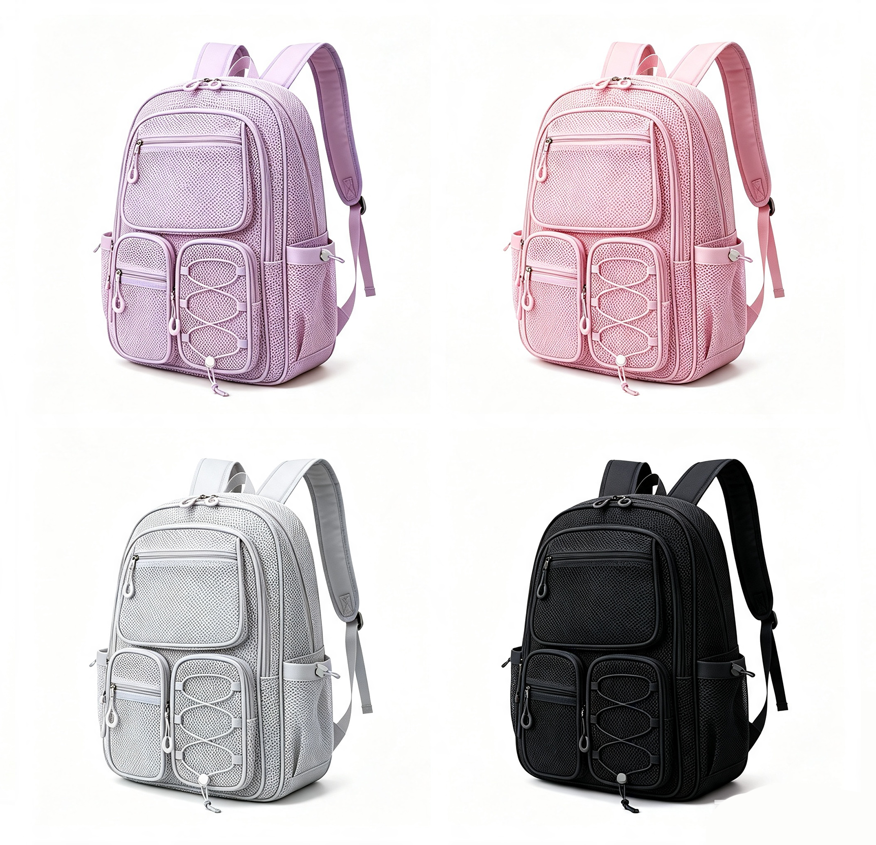 Breathable Mesh Backpack for Women Men Multi Pockets
