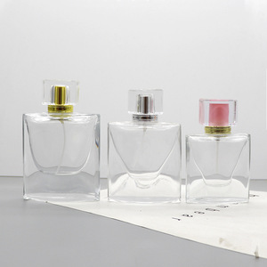 Wholesale 30ml Transparent Square <b>Glass</b> Perfume Bottles Crystal White Refillable Empty Cosmetic <b>Spray</b> Bottles with Clips - Product Image 2