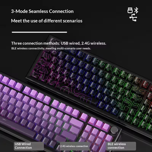 <span class=keywords><strong>Clavier</strong></span> mécanique sans fil USB 2,4 GHz, best-seller, éclairage RGB, 98 touches, anglais, pour jeux E-Sports, sublimation, hot-swappable - Product Image 6